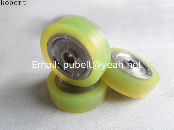 Polyurethane Coated Forklift Roller Wheels With Bearings Natural Color