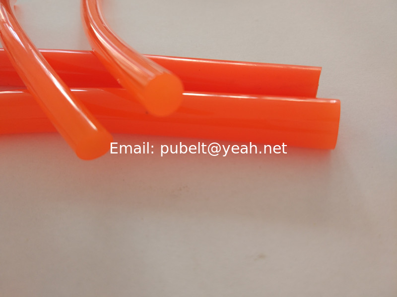 Orange Color Polyurethane Round Belt / Cord With High Impact Resistance
