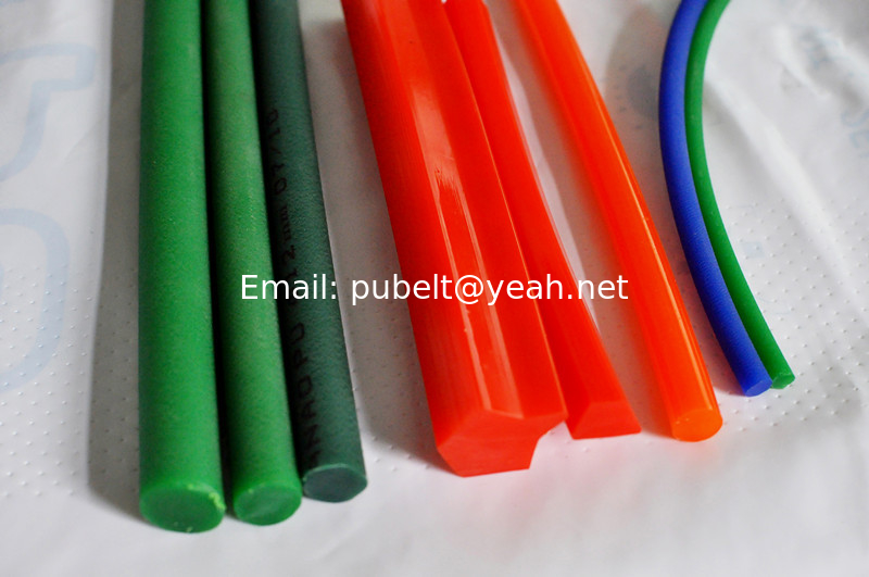 PU drive Rough Polyurethane Round Belt Green Color For Glass Industry