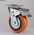 Durable Trolley Polyurethane Roller Wheels , Spring Loaded Casters For Machines