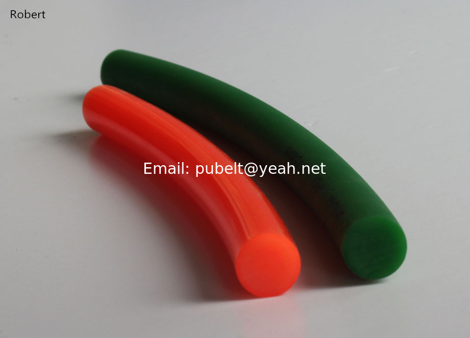 Green / Orange Color Polyurethane Round Drive Belt Rough / Smooth Surface