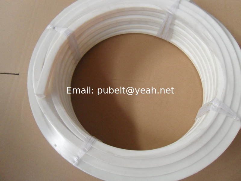 White Color Polyurethane V Drive Belts  , Food Processing Polyurethane Flat Belt