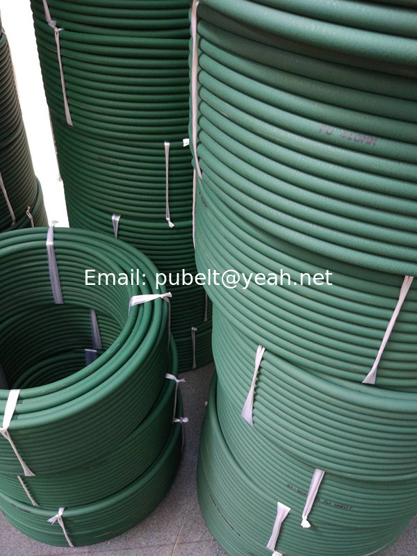 Dark Green Color Polyurethane Rough Round Belt With High Tensile Tear Strength For Printing industry