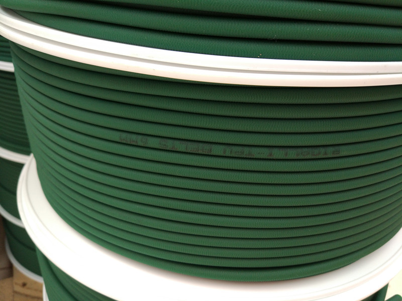 Green Polyurethane Round Belt Low Compression Set For Floor / Roof Tiles Conveying